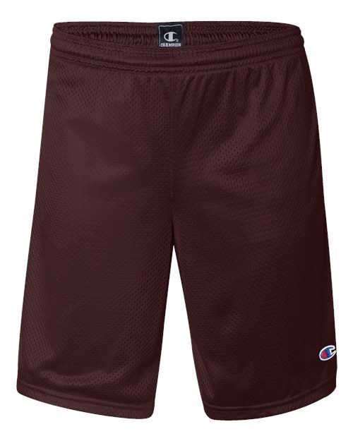 Polyester Mesh 9" Shorts with Pockets - Front - B09084533 - Maroon