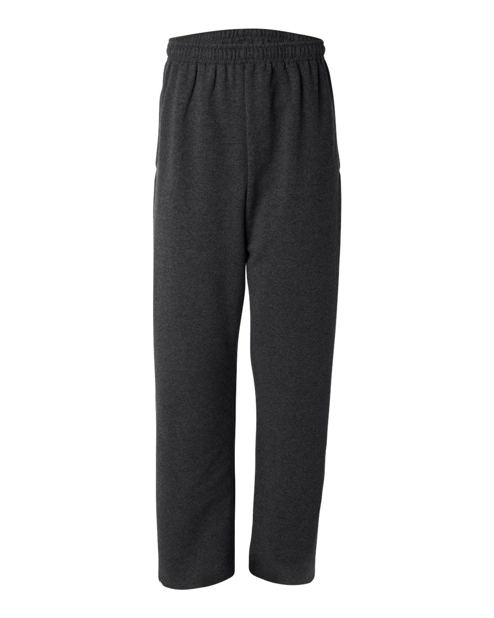 Unisex NuBlend® Open-Bottom Sweatpants with Pockets - Front - B23435513 - Black Heather