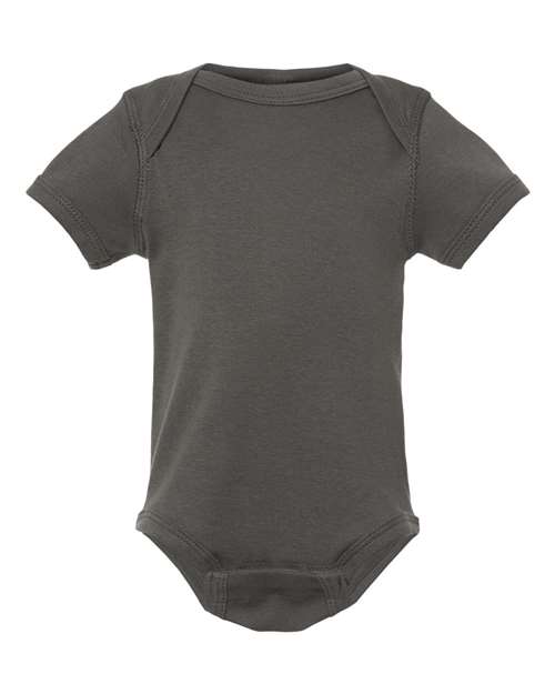 Infant Baby Rib Bodysuit - Front - B30238091 - Charcoal