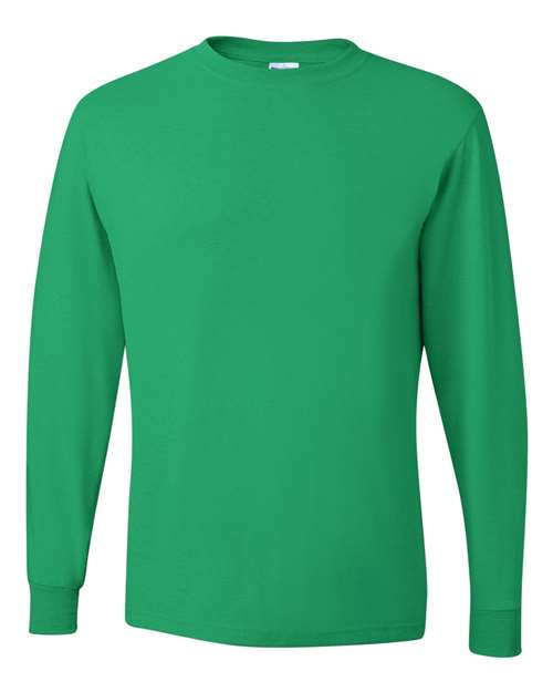 Unisex Dri-Power® Long Sleeve 50/50 T-Shirt - Front - B07635605 - Kelly