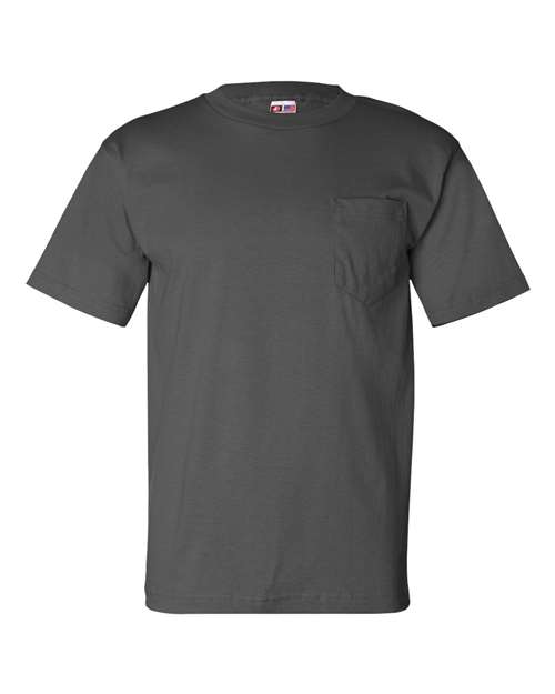 USA-Made Pocket T-Shirt - Front - B04279093 - Charcoal