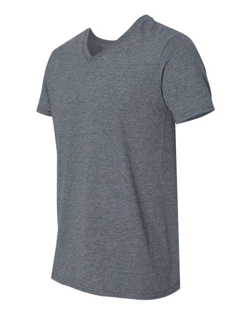Softstyle® V-Neck T-Shirt - Side - B01760103 - Dark Heather