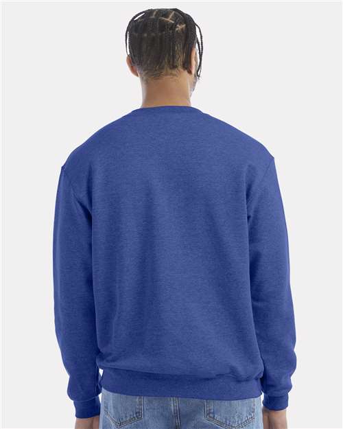 Unisex Powerblend® Crewneck Sweatshirt - OnModelBack - B21284785 - Royal Blue Heather