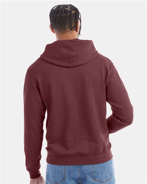 Powerblend® Hooded Sweatshirt - OnModelBack - B22884543 - Maroon Heather