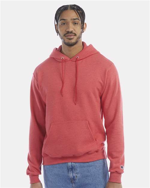 Powerblend® Hooded Sweatshirt - OnModelFront - B22884713 - Scarlet Heather