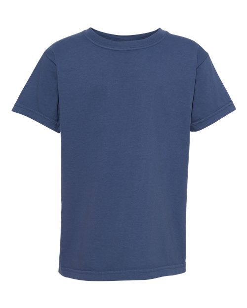 Garment-Dyed Youth Heavyweight T-Shirt - Front - B31608752 - China Blue