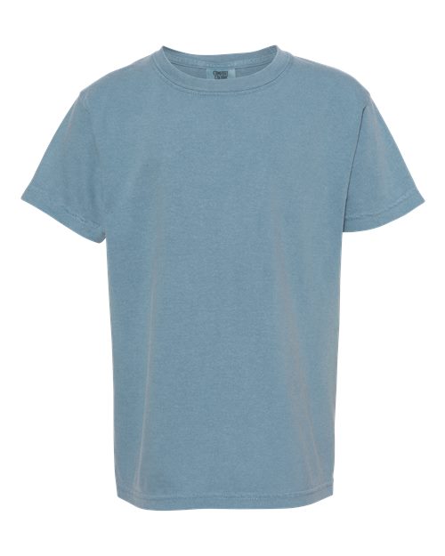 Garment-Dyed Youth Heavyweight T-Shirt - Front - B31608372 - Ice Blue
