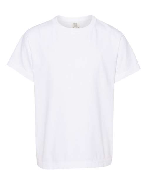 Garment-Dyed Youth Heavyweight T-Shirt - Front - B31608001 - White