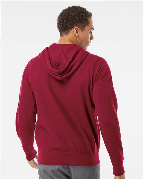 Lightweight Full-Zip Hooded Sweatshirt - OnModelBack - B81076853 - Currant