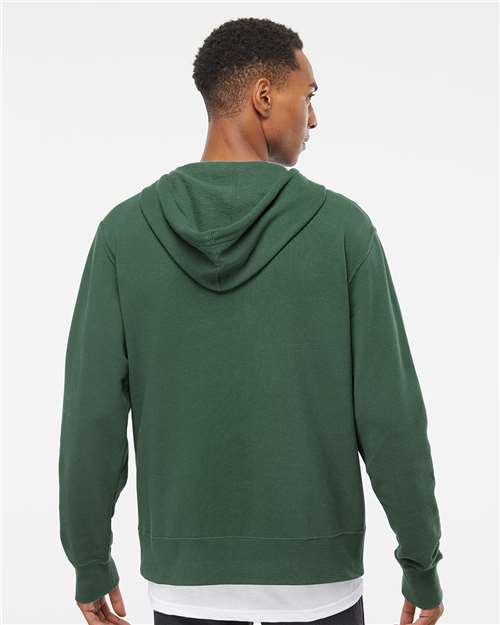 Lightweight Full-Zip Hooded Sweatshirt - OnModelBack - B81076233 - Alpine Green