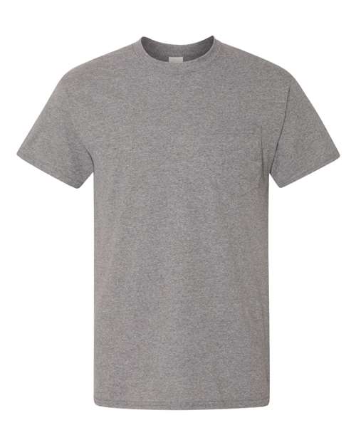 DryBlend® Pocket T-Shirt - Front - B07260493 - Graphite Heather