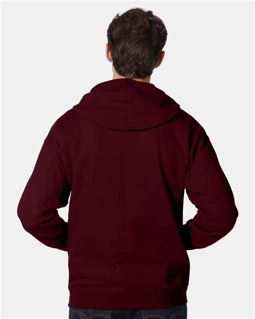 Ecosmart® Full-Zip Hooded Sweatshirt - OnModelBack - B22400533 - Maroon