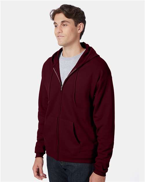 Ecosmart® Full-Zip Hooded Sweatshirt - OnModelSide - B22400533 - Maroon