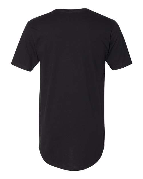 Cotton Long Body T-Shirt - Back - B38618502 - Black