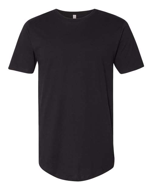 Cotton Long Body T-Shirt - Front - B38618502 - Black