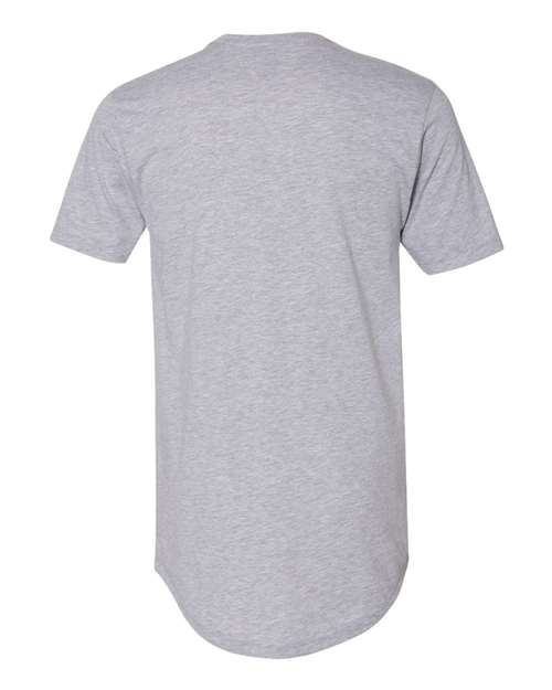 Cotton Long Body T-Shirt - Back - B38618582 - Heather Grey