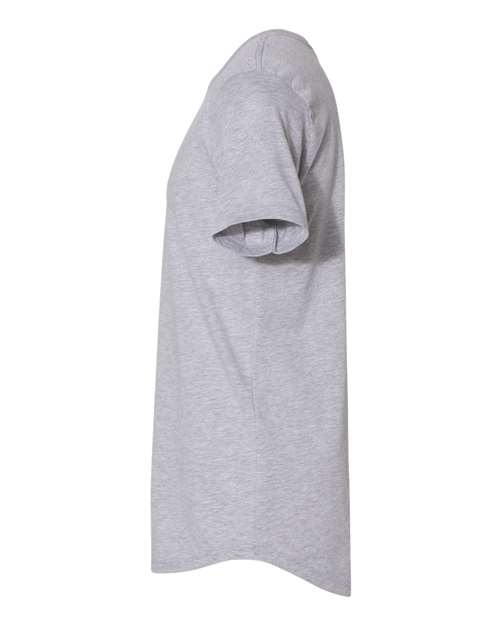 Cotton Long Body T-Shirt - DirectSide - B38618582 - Heather Grey