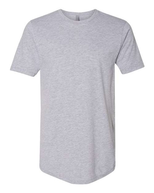 Cotton Long Body T-Shirt - Front - B38618582 - Heather Grey