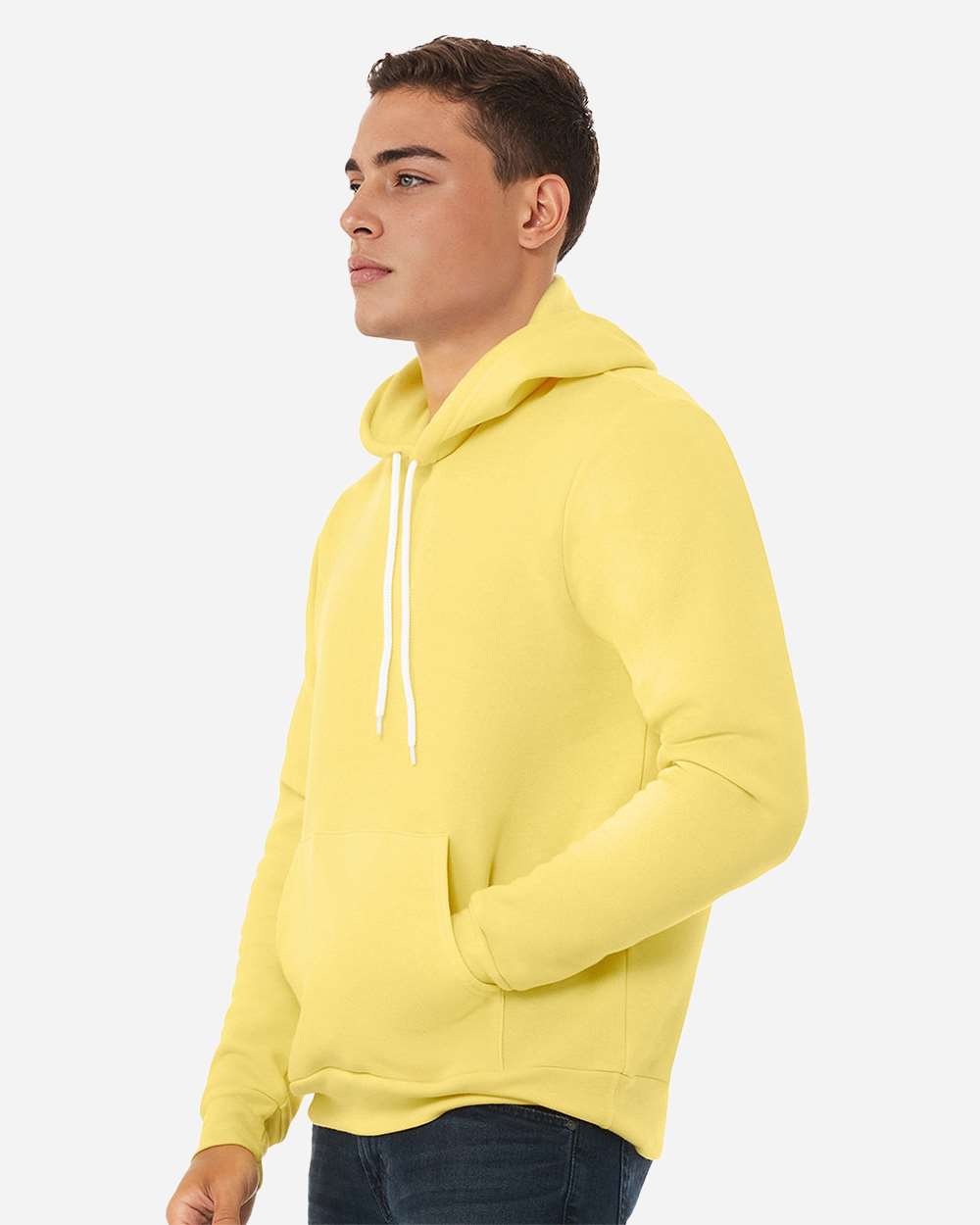 Sponge Fleece Hoodie - OnModelSide - B86306732 - Yellow