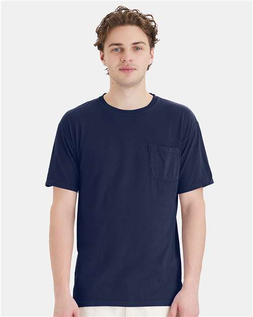 Garment-Dyed Pocket T-Shirt - OnModelFront - B35200653 - Navy