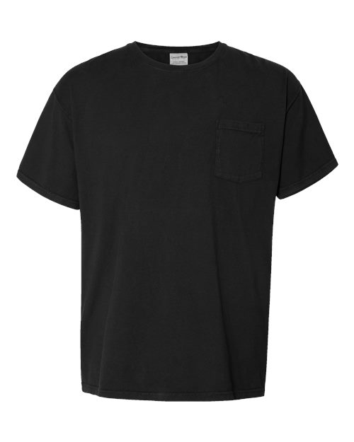Garment-Dyed Pocket T-Shirt - Front - B35200503 - Black