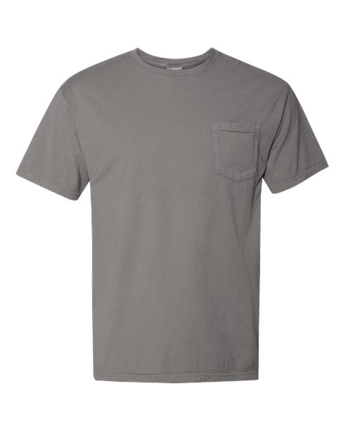 Garment-Dyed Pocket T-Shirt - Front - B35200133 - Concrete Grey