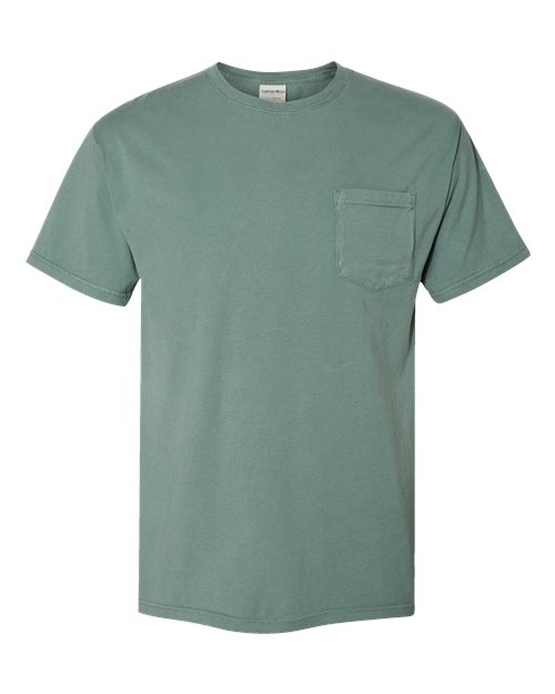 Garment-Dyed Pocket T-Shirt - Front - B35200543 - Cypress Green