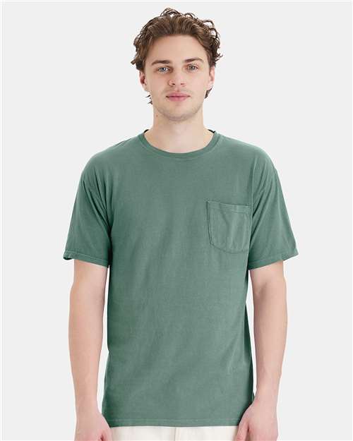 Garment-Dyed Pocket T-Shirt - OnModelFront - B35200543 - Cypress Green