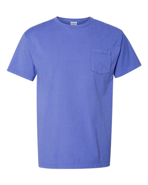 Garment-Dyed Pocket T-Shirt - Front - B35200813 - Deep Forte Blue