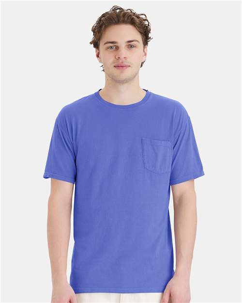 Garment-Dyed Pocket T-Shirt - OnModelFront - B35200813 - Deep Forte Blue