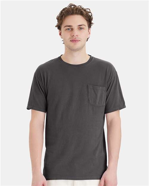 Garment-Dyed Pocket T-Shirt - OnModelFront - B35200093 - New Railroad Grey