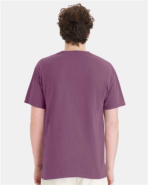 Garment-Dyed Pocket T-Shirt - OnModelBack - B35200673 - Purple Plum Raisin