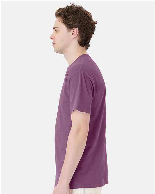 Garment-Dyed Pocket T-Shirt - OnModelSide - B35200673 - Purple Plum Raisin
