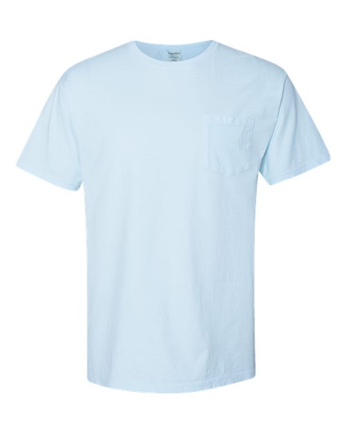 Garment-Dyed Pocket T-Shirt - Front - B35200263 - Soothing Blue