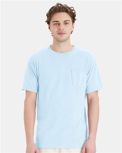 Garment-Dyed Pocket T-Shirt - OnModelFront - B35200263 - Soothing Blue