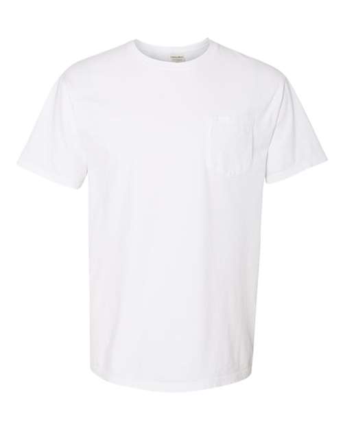Garment-Dyed Pocket T-Shirt - Front - B35200003 - White