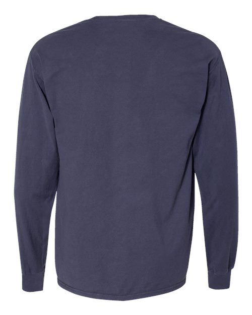 Garment-Dyed Long Sleeve T-Shirt With a Pocket - Back - B35400683 - Anchor Slate