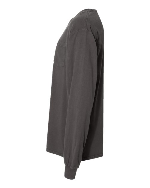 Garment-Dyed Long Sleeve T-Shirt With a Pocket - DirectSide - B35400093 - New Railroad Grey