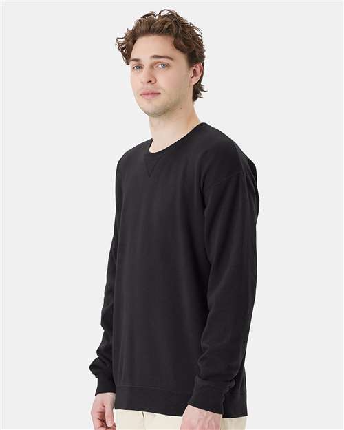 Garment-Dyed Crewneck Sweatshirt - OnModelSide - B35700503 - Black