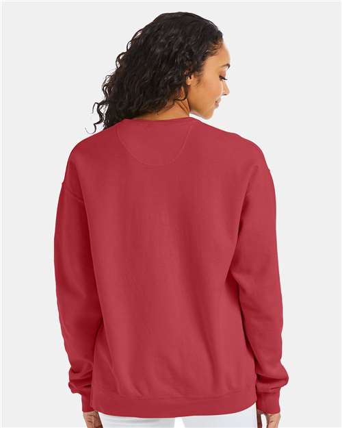 Garment-Dyed Crewneck Sweatshirt - OnModelBack - B35700703 - Crimson Fall