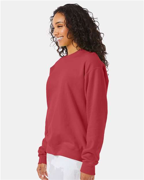 Garment-Dyed Crewneck Sweatshirt - OnModelSide - B35700703 - Crimson Fall