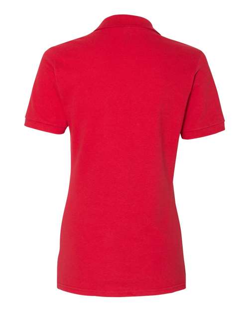 Women's 100% Ring-Spun Cotton Piqué Polo - Back - B54435703 - True Red