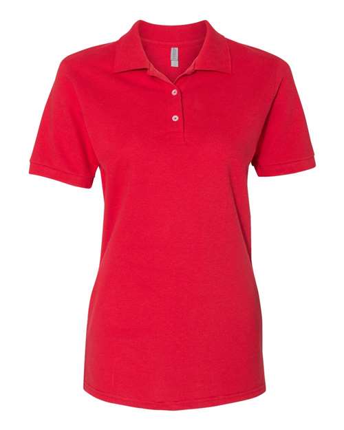 Women's 100% Ring-Spun Cotton Piqué Polo - Front - B54435703 - True Red