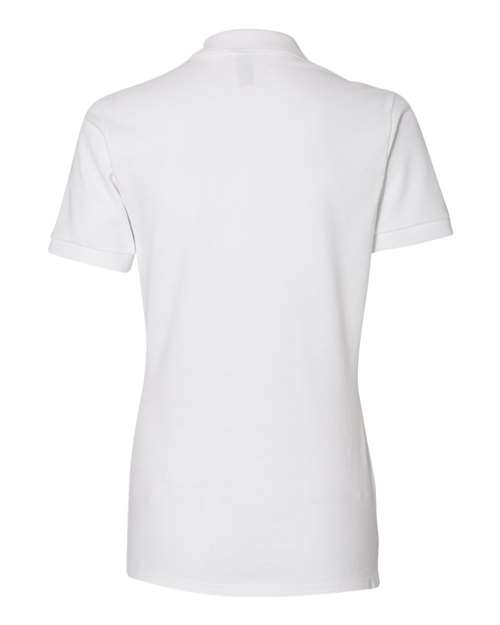 Women's 100% Ring-Spun Cotton Piqué Polo - Back - B54435003 - White