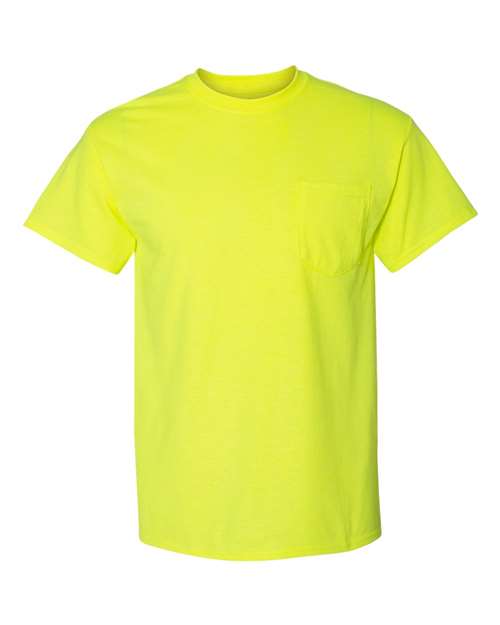 DryBlend® Pocket T-Shirt - Front - B07260173 - Safety Green
