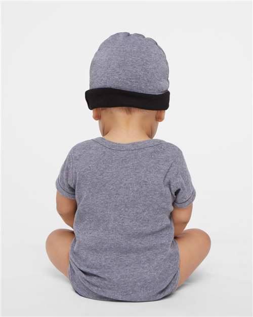 Infant Baby Rib Bodysuit - OnModelBack - B30238131 - Granite Heather