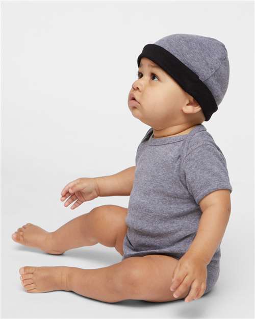 Infant Baby Rib Bodysuit - OnModelSide - B30238131 - Granite Heather