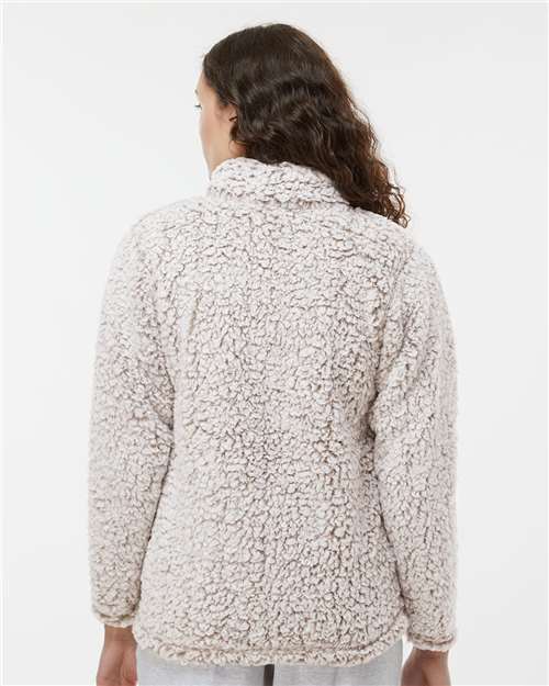 Women’s Epic Sherpa Quarter-Zip Pullover - OnModelBack - B22928363 - Oatmeal Heather