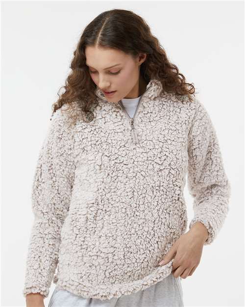 Women’s Epic Sherpa Quarter-Zip Pullover - OnModelFront - B22928363 - Oatmeal Heather