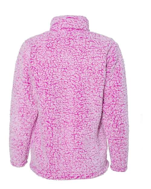 Women’s Epic Sherpa Quarter-Zip Pullover - Back - B22928693 - Magenta Heather